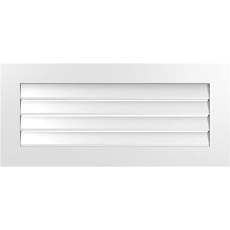 Ekena Millwork Vertical Surface Mount PVC Gable Vent: Functional, w/ 3-1/2"W x 1"P Standard Frame, 40"W x 18"H GVPVE40X1801SF